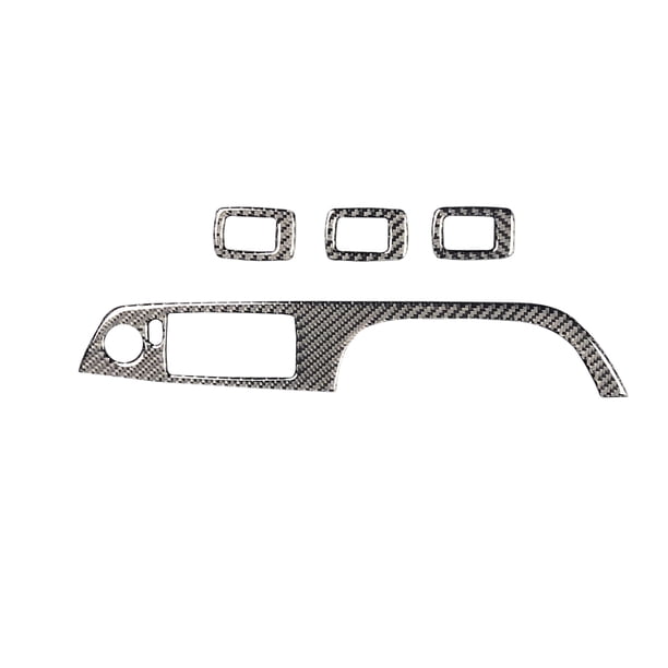 Adhesivo decorativo de fibra de carbono para interruptor de ventanilla de coche Serie 3 E90 (sin botón plegable, negro)