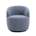 thumbnail image 2 of Swivel Barrel Chairs Accent Chair, 360° Swivel Single Armchair Round Lounge with Backrest for Living Room,Teddy Fabric (Light Blue), 2 of 8