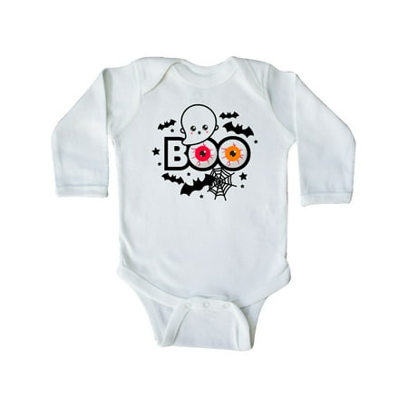 

Inktastic Boo with Ghost Bats and Eyes Gift Baby Boy or Baby Girl Long Sleeve Bodysuit