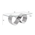 thumbnail image 3 of Best Quality Furniture 78" x 42" Clear Tempered Glass Table with Stainless Steel, 3 of 4