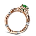 thumbnail image 4 of Antique 2 Carat cushion cut Emerald and Diamond Rose Gold Engagement Ring, 4 of 4