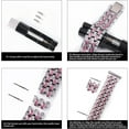 thumbnail image 3 of REQO Compatible avec Fitbit Versa 4&Versa 3 Bracelets, Acier Inoxydable Réglable avec Diamants Bracelet en Métal Incrusté de Céramique de Remplacement pour Fitbit Versa 4&Versa 3 Accessoires, 3 of 5