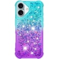 thumbnail image 2 of Case for iPhone 16 Plus Case Girls Women,Liquid Glitter Shockproof Back Cover Soft TPU Bumper Silicone Slim Protective Cover for iPhone 16 Plus 6.7 inch Gradient Blue, 2 of 12
