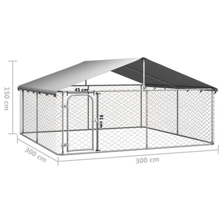 vidaXL 屋外用犬小屋 屋根付き 400x200x150cm動物 ペット用品 ペット用品 犬用品 犬小屋・ドッグラン 代引不可