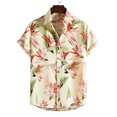 thumbnail image 2 of Camisas Deportivas Hombre Camisa floral para hombres Tropical Casual Manga corta Botón abajo Impreso Camisas de playa (Beige, M), 2 of 3