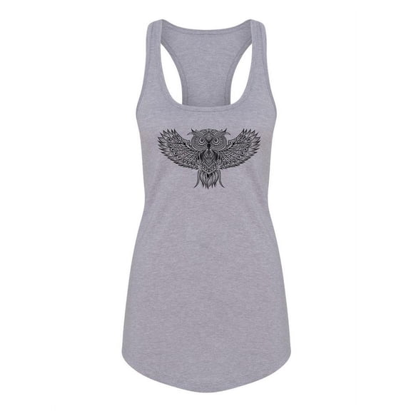 Patterns Owl Racerback Tank Women -Image by Shutterstock, Female Large