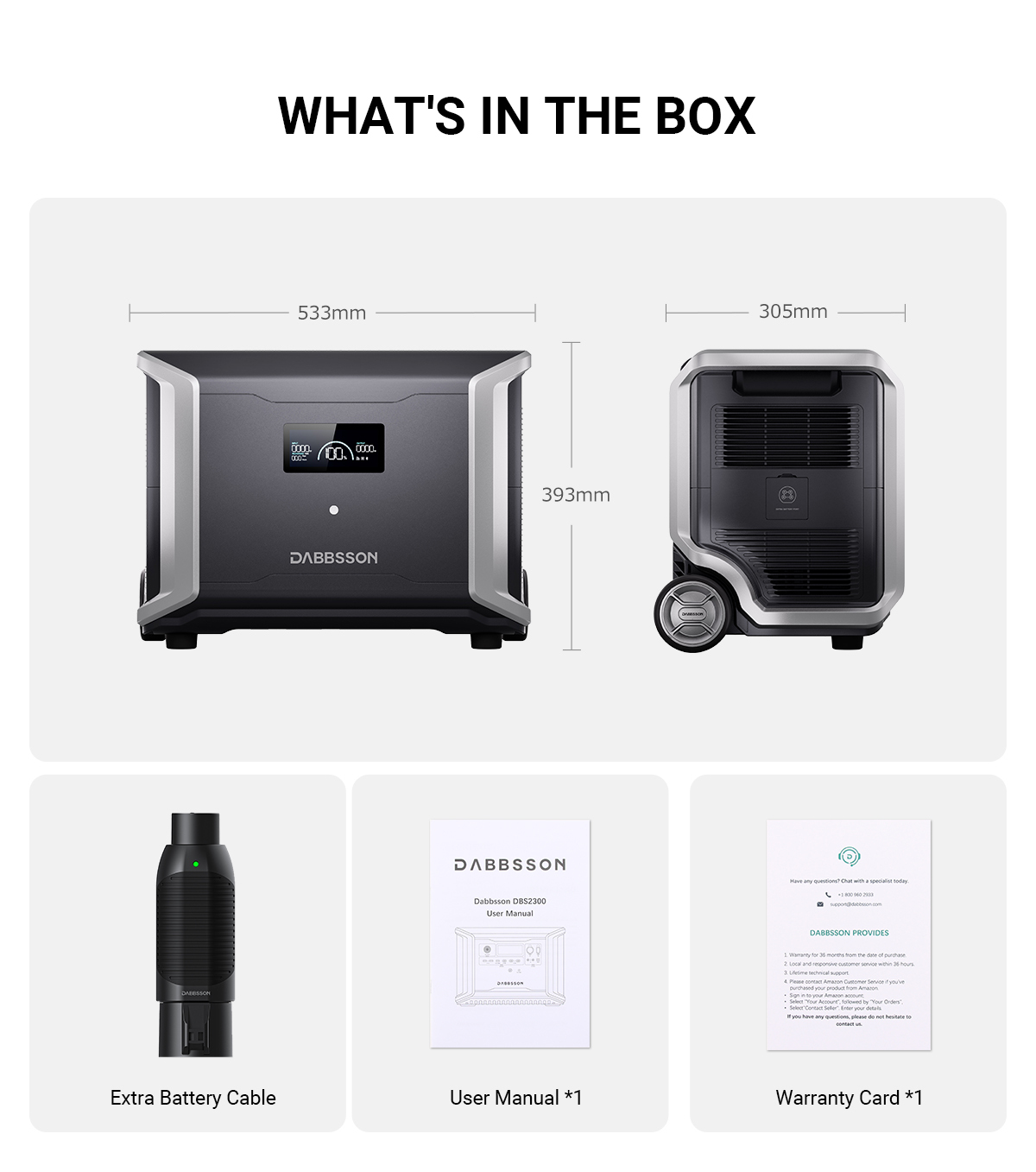 DABBSSON Power Station Extra Battery - 5320Wh Expand Battery for DBS3500 Portable Battery Operated Charging Station