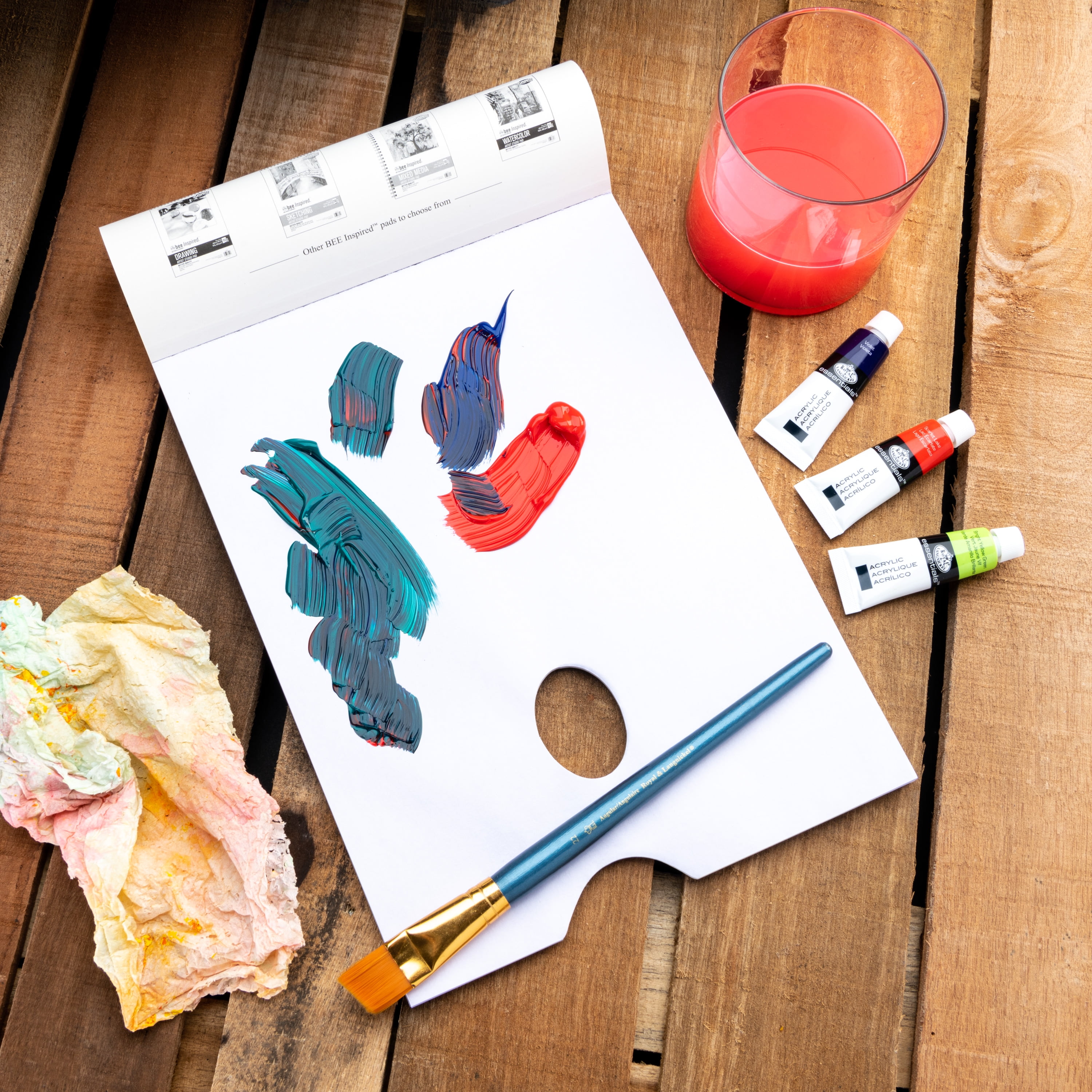 Bee Paper - 9"x 12" Artist Color Mixing Disposable Palette Paper, 40 Sheets, 41 lb. 67 GSM
