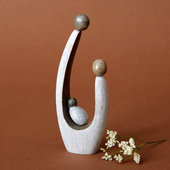 Shona Stone Newborn Family Sculpture