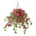 thumbnail image 1 of Cateissary Soporte de cesta de flores de planta colgante resistente y duradero, múltiples especificaciones, decoración del hogar de vid Flores artificiales rojo 8 pulgadas, 1 of 6