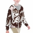 thumbnail image 2 of Cauagu Vintage Husky Dog Print Sun Protection Jacket for Teen,Full-Zipper Long Sleeve Sun Shirts with Pockets UV Hoodie Shirts Outdoor Athletic Jacket-XX-Large, 2 of 7