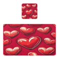 thumbnail image 2 of Square Leather Placemat Set One SizeX2 Heat-Resistant Washable Kitchen Table Decorations Red 3d Hearts, 2 of 8