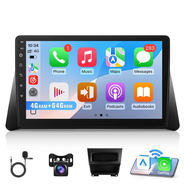 Radio de coche Leadfan 4G+64G con CarPlay inalámbrico Android Auto