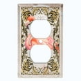 thumbnail image 2 of Metal Light Switch Plate Outlet Cover Elegant Flamingo Frame Beige Damask FGO014, 2 of 13
