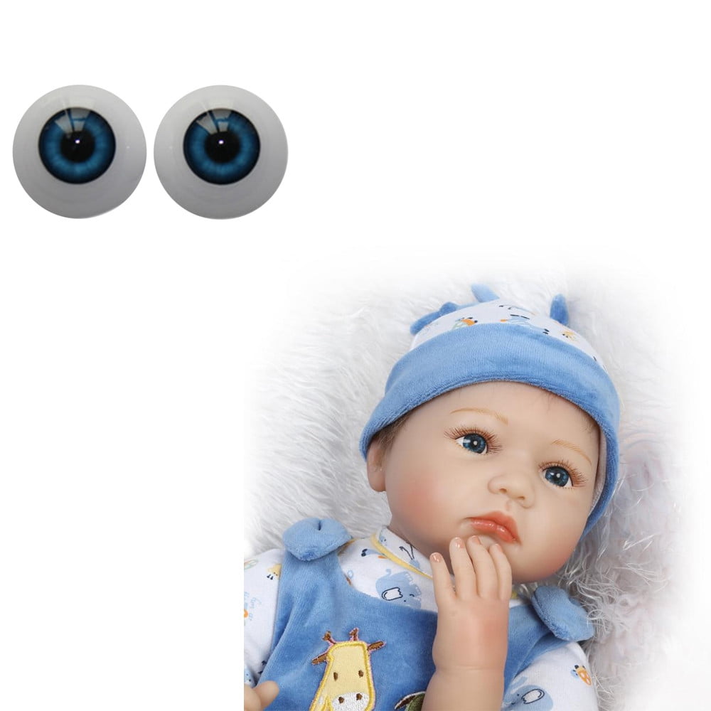 Reborn Baby Doll Eyes Dark Blue 22mm Half Round Acrylic 1 Pair dolls Kits gifts