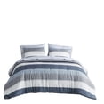 thumbnail image 6 of JERFIT King Size Comforter Set Blue Grey, 7-Piece Bed in a Bag with Sheets, Stripe Pattern, Microfiber, Hypoallergenic, Antimicrobial, 6 of 10