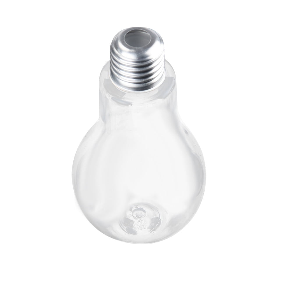 Plastic Bulb Juice Bottle Brief Fashion Milk Juice Light Bulbs Cup Leak-proof