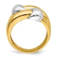 thumbnail image 2 of Solid 14k Yellow and White Gold Two Tone Dome Ring Band Size 5.5, 2 of 6