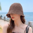 thumbnail image 2 of Sombrero de paja para el sol, sombrero de pescador tejido, sombrero de playa, gorra plegable, gorras de verano, sombrero de pescador para mujer, 2 of 5