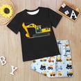 thumbnail image 2 of Xudanell Toddler Baby Boys Pajamas Monster Truck Summer Pjs Sleepwear Cotton Kids Short Sets Clothes (Black, 7-8 Years), 2 of 5