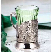 STPgoods Green Faceted Stackable Drinking Glasses Set 4 Pcs 8.45 fl oz Glass Tumbler Set Water Glasses