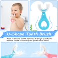 thumbnail image 4 of ANOOVV Paquete de 4 cepillos de dientes en forma de U, cepillos de dientes para niños, cabezal de cepillo de silicona suave, cepillo de dientes de boca entera con mango, diseño de limpieza de dientes, 4 of 7