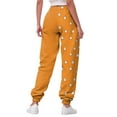 thumbnail image 7 of YDFCWXW Womens Halloween Pajamas Pants Ladies Pumpkins Ghost Pajama Cute Soft Long Bottoms Women Sweatpants Light Yellow, XL, 7 of 7