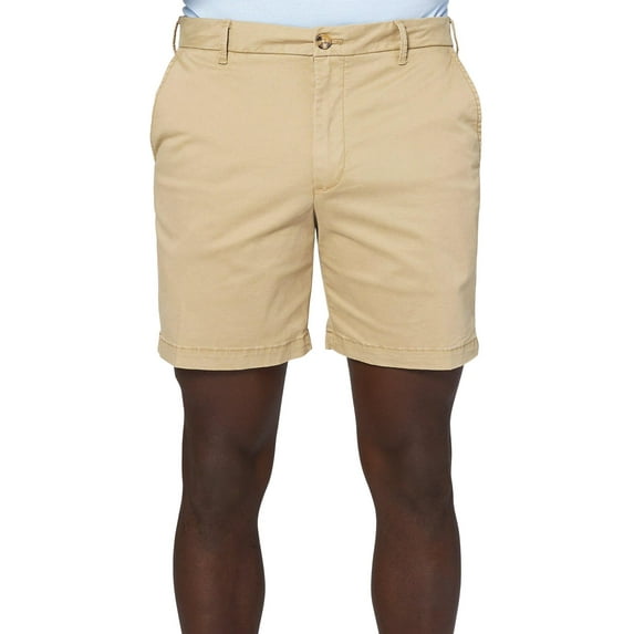 IZOD Mens 7 in. Flat Front Saltwater Stretch Chino Shorts 32W Brown