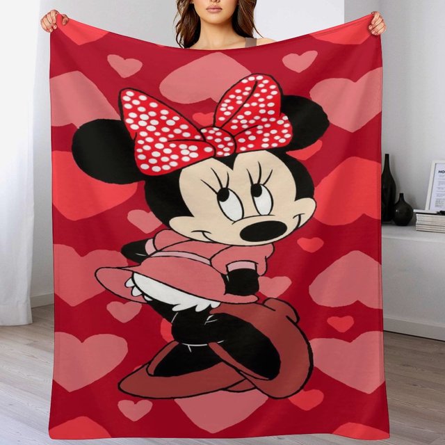 Manta de dibujos animados de Minnie Mouse, súper suave, acogedora y cálida manta de felpa para niños y niñas, mantas de franela ligeras y difusas para sofá, cama, viajes, regalos de camping, 40 x 30