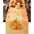 thumbnail image 1 of Chemin de Table 90 Pouces de Long pour Salle à Manger Action de Grâce Lavable en Toile de Jute Lin Collection de Table pour Fête Dîner Vacances Récolte Citrouille Feuilles d'Érable, 1 of 7