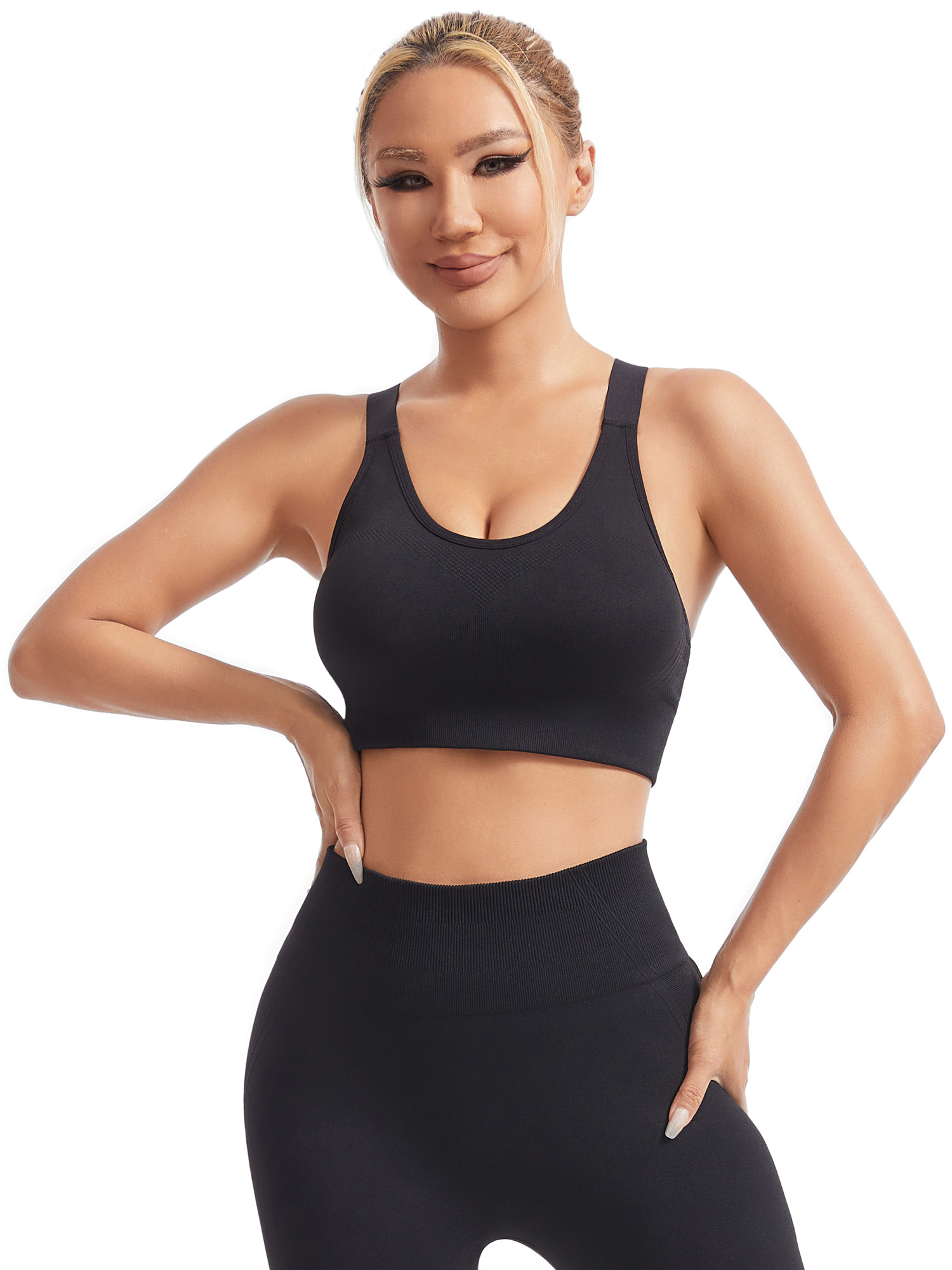 Hanerdun Women's Racerback Sports Bra with Adjustable Straps photo 3