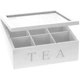 thumbnail image 2 of Wooden tea box, white tea box, tea box with 9 compartments, large tea box, white (leather), 2 of 5