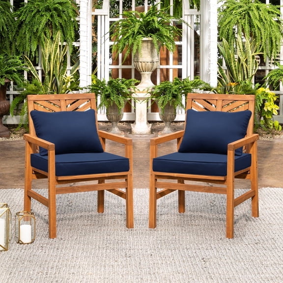 FKS LIFE Outdoor Patio Chair Cushions Set 24"x24" Waterproof Fade Resistant Deep Seat for Chairs and Sofas(2 Set)