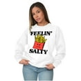 thumbnail image 4 of Funny Feelin Salty Fries Food Pun Unisex Plus Fleece Graphic Sweatshirt Brisco Brands 5X, 4 of 5