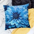 thumbnail image 2 of BANET Decorative Square Throw Pillow Covers Blue Chrysanthemums Flowers Couch Sofa Bed Pillow Covers Cushion Cases 22x22in, 2 of 5