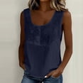 thumbnail image 5 of Elegant Embroidered Linen Tank Tops for Women Loose U Neck Sleeveless Summer Business Casual Shirts Dressy Blouses, 5 of 6