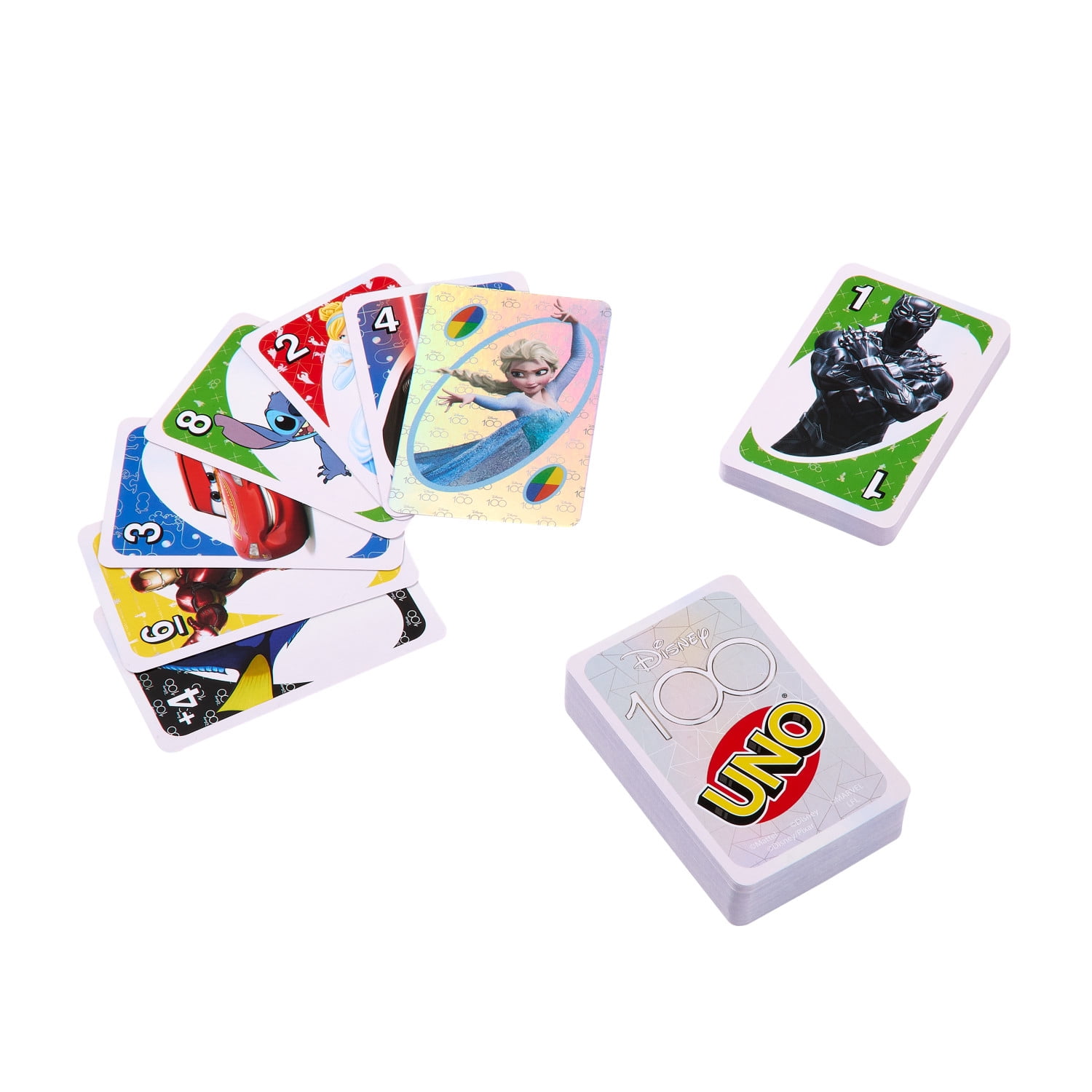 UNO® Disney 100 Card Game in Storage & Travel Tin for Kids & Family Night, Features Disney Characters and Collectible Foil Card