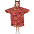 thumbnail image 6 of Dailycode Wearable Blanket Hoodie Oversized Sherpa Flannel Blankets with Pocket for 3-14 Year Old Truck Bell Snowflake, 6 of 7