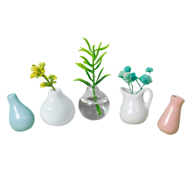 Cerámica Mensajes Creativos Ceramics Vase Nevera Magnet 5pcs Mini DIY 3D Jarrón (b)