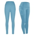 thumbnail image 7 of Dwellite Girls Athletic Leggings Ankle Length High Waisted Yoga Pants with Pockets for Kids Teen 5-13Y Blue 160, 7 of 7