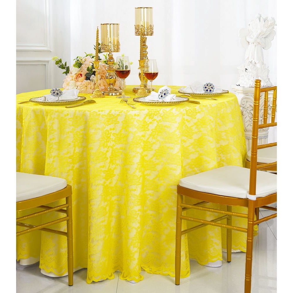 Wedding Linens Inc. 108" Round Lace Table Overlays, Lace Tablecloths