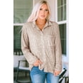 thumbnail image 5 of Women's Apricot Sequin Collared Bust Pocket Buttoned Shirt, 5 of 5