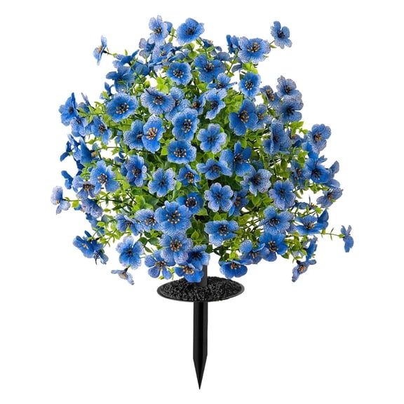 Clearance | Blue Artificial Flowers with Detachable Garden Stake, Morning Glory Bush Yard Stakes Plastic Floral for Courtyard Garden Patio Outdoor Decoration