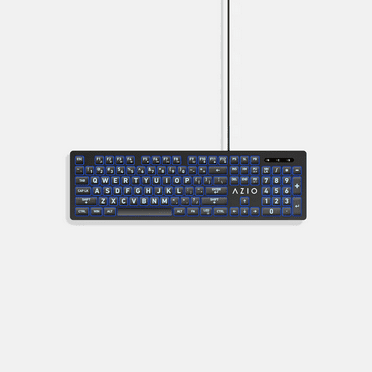 Azio New Vision Backlit USB Keyboard with Large Print keys 3 Interchangeable
