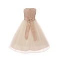 thumbnail image 2 of Classic Silk Bodice Elegant Waist Little Girl Graduation Flower Girls Dresses (42KD8) Vintage Rose 4, 2 of 3