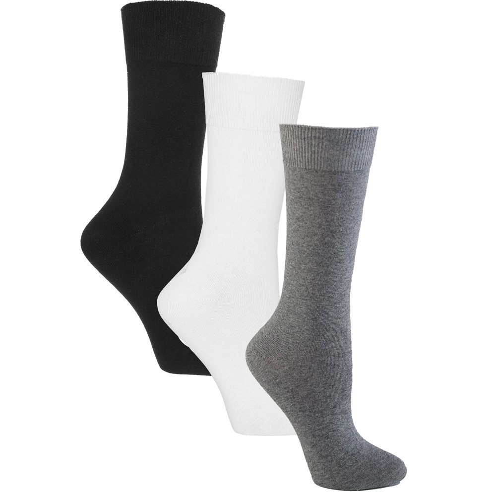 Sugar Free Sox - Womens Flat Knit Crew Diabetic Socks 3 Pack | Sock ...