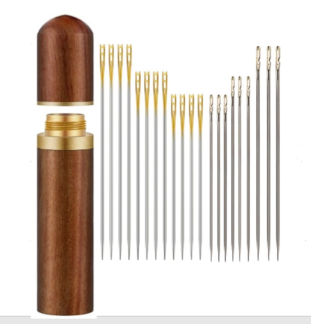 24PCS/Set Thick Big Eye Sewing Self-Threading Needles Embroidery Hand Sewing CA 24PCS/Set Thick Big Eye Sewing Self-Threading Needles Embroidery Hand Sewing CA