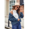 thumbnail image 4 of FUNING  Womens Fashion Cropped Shackets Corduroy Button Down Crop Jackets Tops Long Sleeve Shirts Trendy, 4 of 6