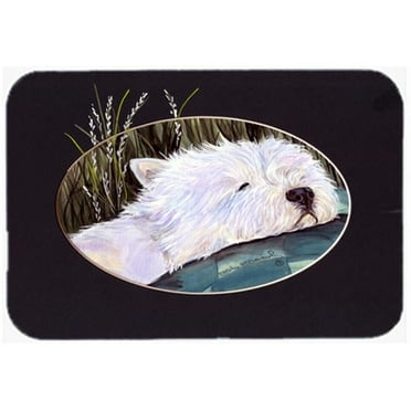 Carolines Treasures Westie Glass Cutting Board Large 12H x 16W multicolor