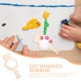 thumbnail image 2 of 10pcs Adorable Kids Mirrors DIY Printing Hand Mirrors Wooden Small Mirors, 2 of 8